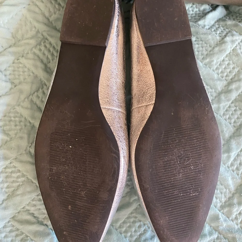 NEW Lovely Silver Ladies Ballet Mary Jane Flats Shoes 11 Summer Evening Wedding - Picture 7 of 7